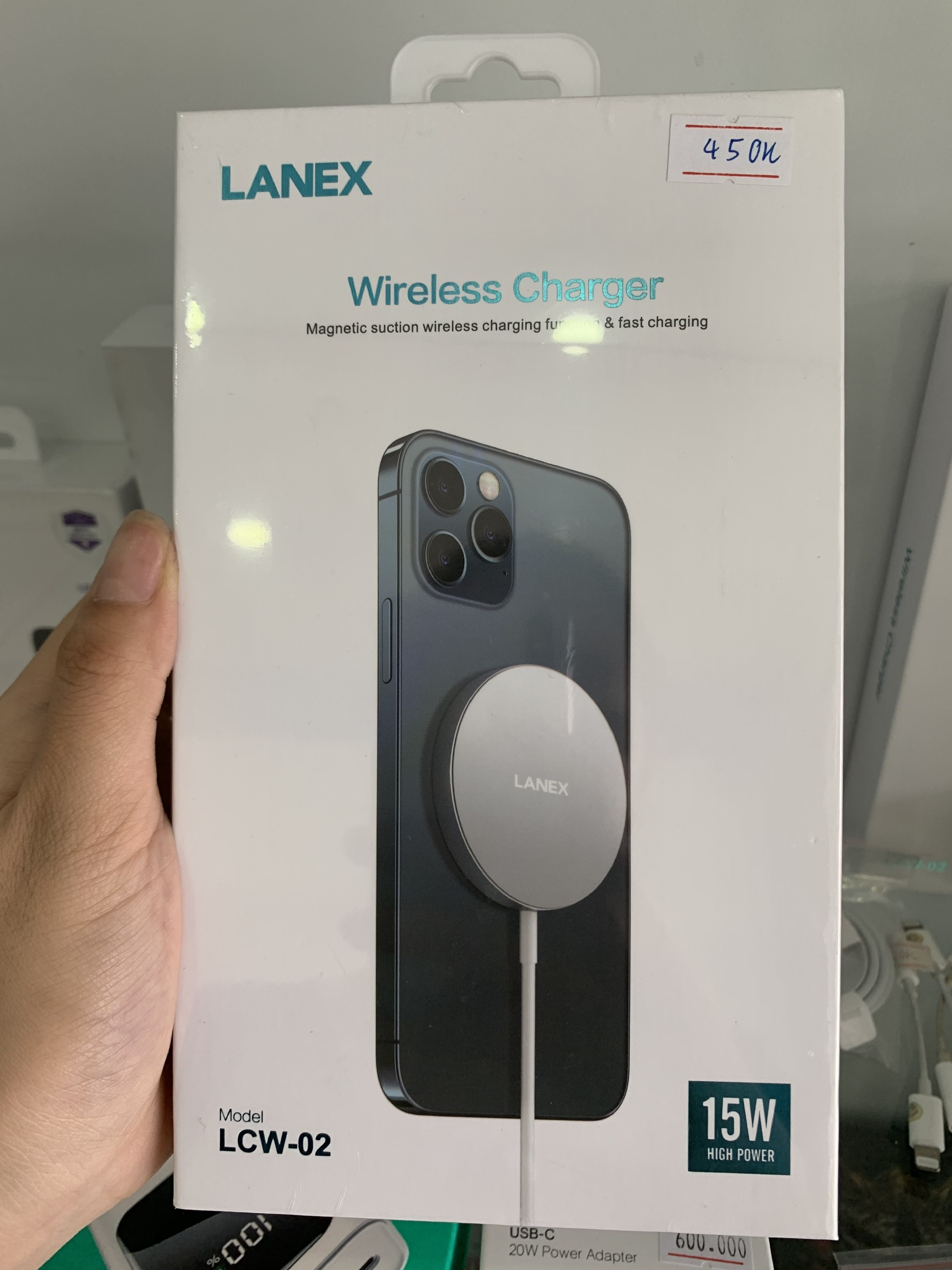 Đế sạc nhanh không dây Type-C 15W LANEX LCW-02