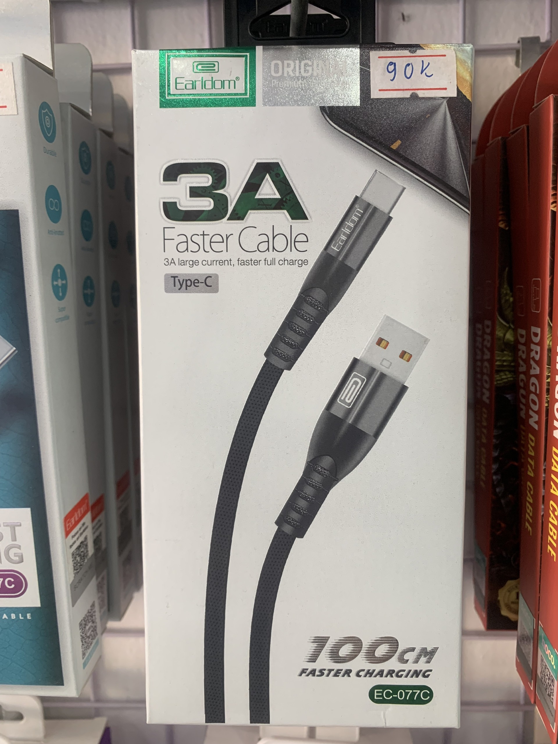 Dây Cáp Sạc Nhanh 3A Earldom EC-077 (Lightning /Micro /TypeC)