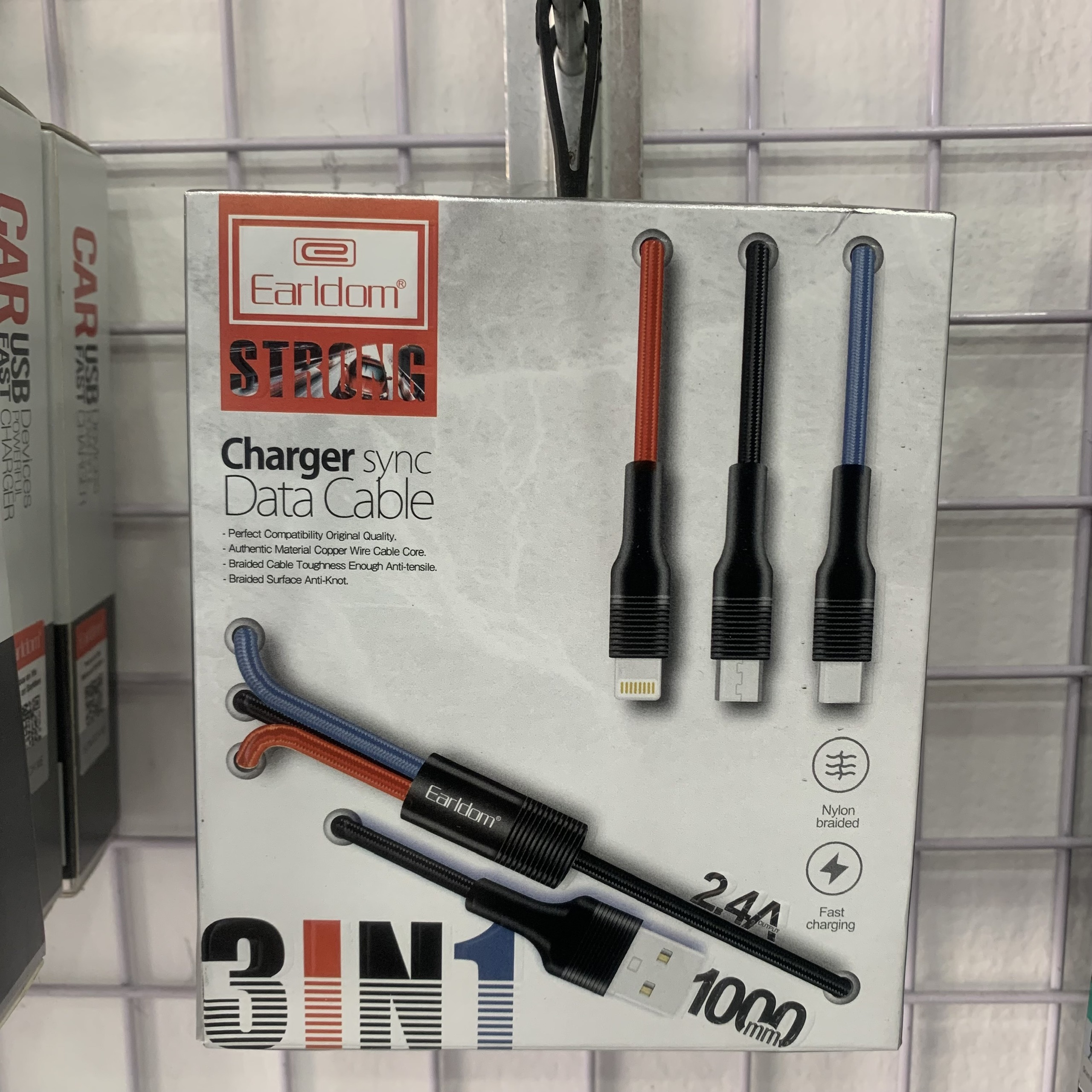 Cáp Sạc Dù 3in1 Earldom