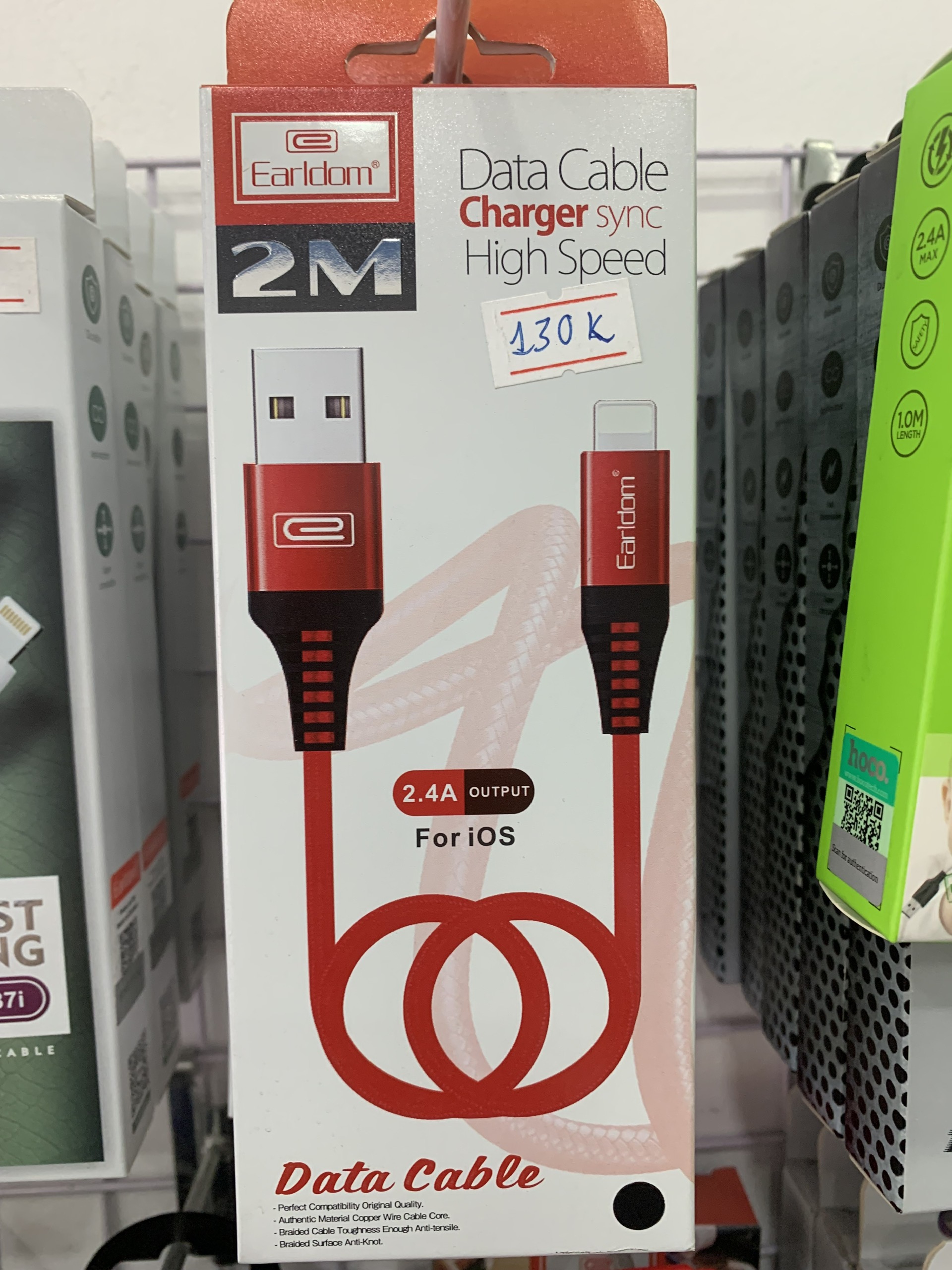 Cáp Sạc iphone 2m Earldom EC - 038i