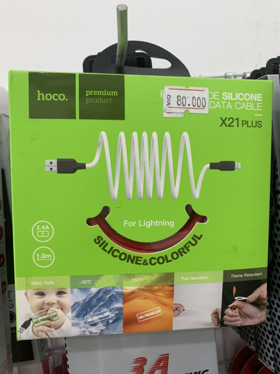 Cáp Sạc nhanh 2.4A Hoco X21 Plus Lingtning